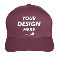 Team 365 Youth Zone Performance Cap by Yupoong®, Sport Maroon, Front view, Mockup