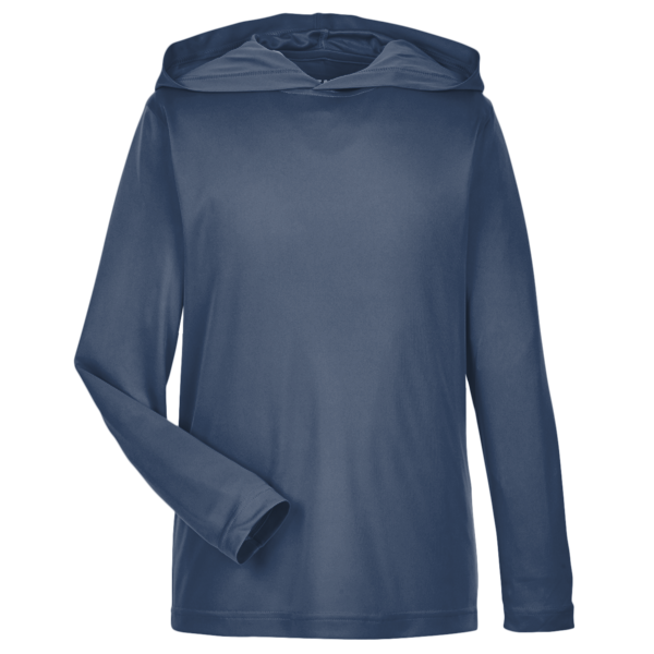 Team 365 Youth Zone Performance Hooded T-Shirt, Sport Dark Navy, Front view