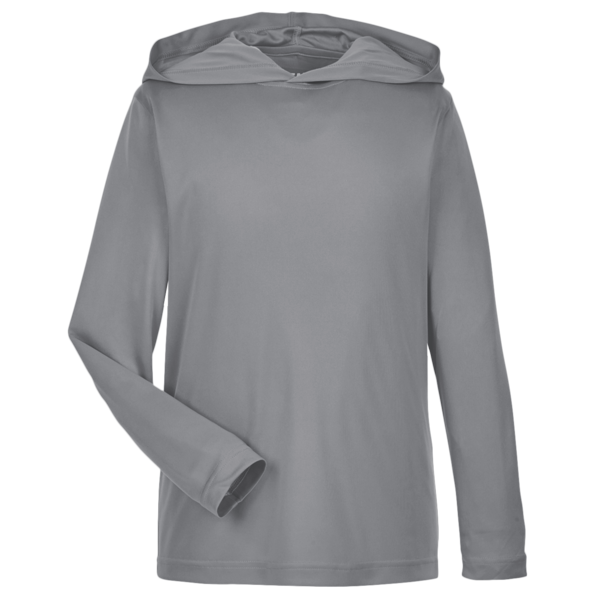 Team 365 Youth Zone Performance Hooded T-Shirt, Sport Graphite, Front view