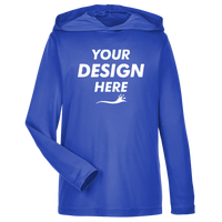 Team 365 Youth Zone Performance Hooded T-Shirt, Sport Royal, Front view, Mockup