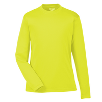 Team 365 Youth Zone Performance Long Sleeve T-Shirt, Safety Yellow, Front view