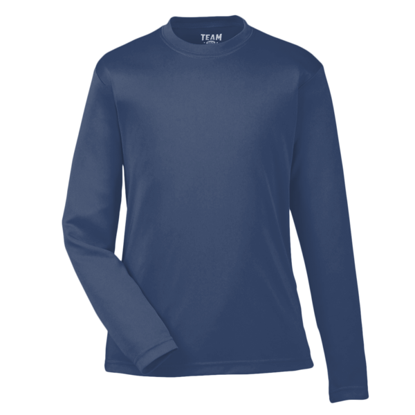 Team 365 Youth Zone Performance Long Sleeve T-Shirt, Sport Dark Navy, Front view