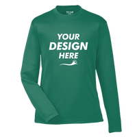 Team 365 Youth Zone Performance Long Sleeve T-Shirt, Sport Forest, Front view, Mockup