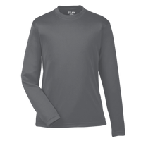 Team 365 Youth Zone Performance Long Sleeve T-Shirt, Sport Graphite, Front view