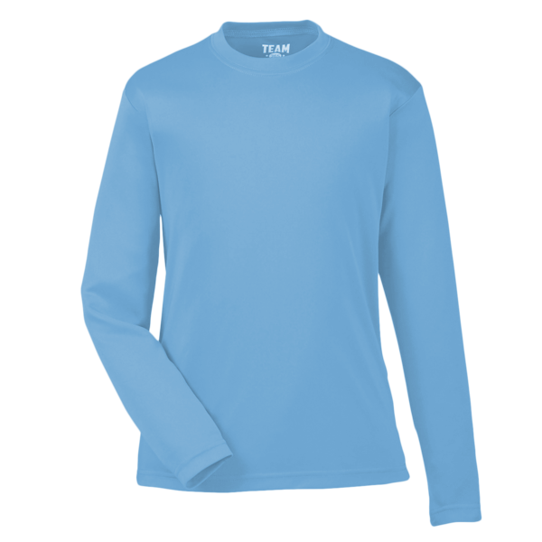 Team 365 Youth Zone Performance Long Sleeve T-Shirt, Sport Light Blue, Front view