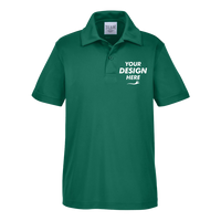 Team 365 Youth Zone Performance Polo, Sport Forest, Front view, Mockup