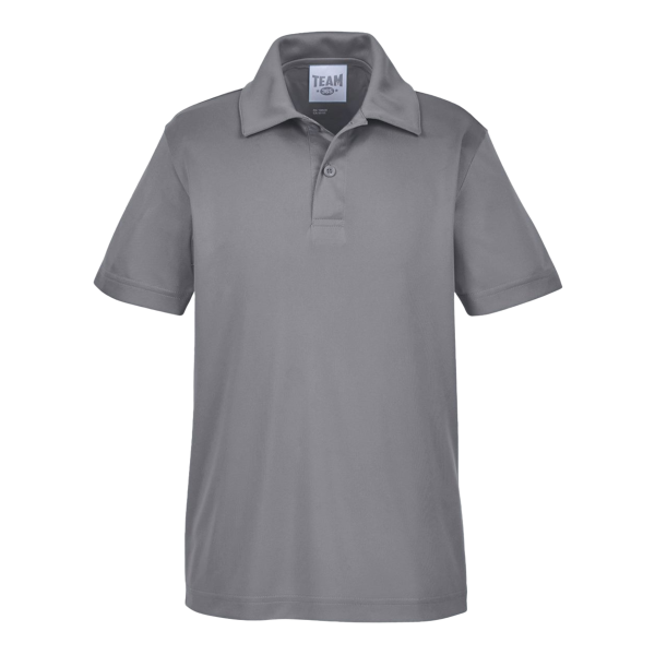 Team 365 Youth Zone Performance Polo, Sport Graphite, Front view