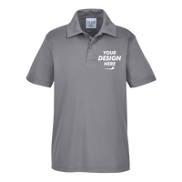 Team 365 Youth Zone Performance Polo, Sport Graphite, Front view, Mockup