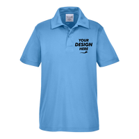 Team 365 Youth Zone Performance Polo, Sport Light Blue, Front view, Mockup