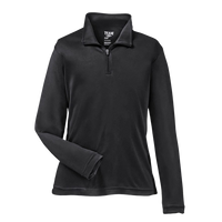 Team 365 Youth Zone Performance Quarter-Zip Pullover, Black, Front view