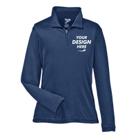 Team 365 Youth Zone Performance Quarter-Zip Pullover, Sport Dark Navy, Front view, Mockup
