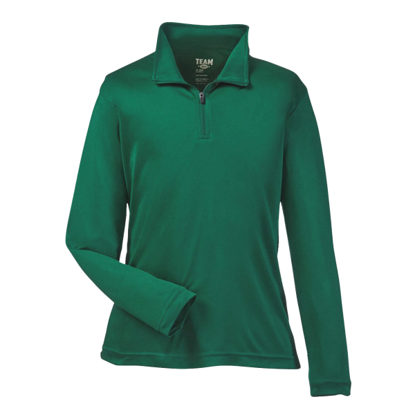 Team 365 Youth Zone Performance Quarter-Zip Pullover, Sport Forest, Front view