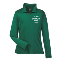 Team 365 Youth Zone Performance Quarter-Zip Pullover, Sport Forest, Front view, Mockup