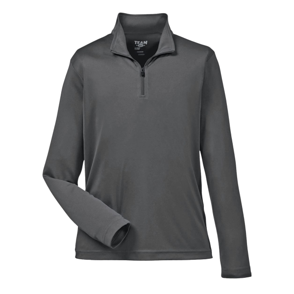 Team 365 Youth Zone Performance Quarter-Zip Pullover, Sport Graphite, Front view
