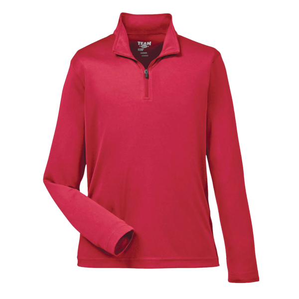 Team 365 Youth Zone Performance Quarter-Zip Pullover, Sport Red, Front view