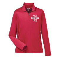 Team 365 Youth Zone Performance Quarter-Zip Pullover, Sport Red, Front view, Mockup
