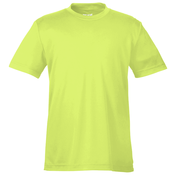 Team 365 Youth Zone Performance T-Shirt, Safety Yellow, Front view