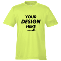 Team 365 Youth Zone Performance T-Shirt, Safety Yellow, Front view, Mockup