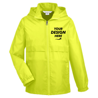 Team 365 Youth Zone Protect Lightweight Jacket, Safety Yellow, Front view, Mockup