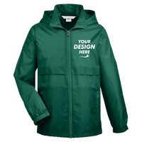 Team 365 Youth Zone Protect Lightweight Jacket, Sport Forest, Front view, Mockup