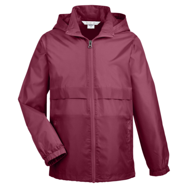 Team 365 Youth Zone Protect Lightweight Jacket, Sport Maroon, Front view