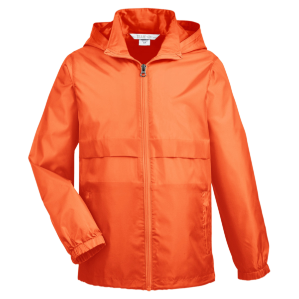 Team 365 Youth Zone Protect Lightweight Jacket, Sport Orange, Front view