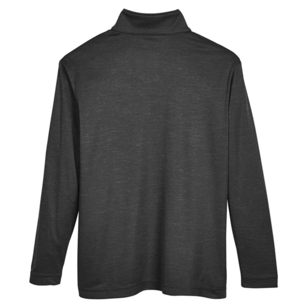 Team 365 Youth Zone Sonic Heather Performance Quarter-Zip Pullover, Black Heather, Back view