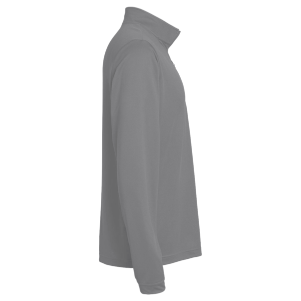 Team 365 Youth Zone Sonic Heather Performance Quarter-Zip Pullover, Dark Grey Heather, Right Sleeve view