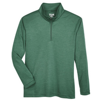 Team 365 Youth Zone Sonic Heather Performance Quarter-Zip Pullover, Sport Forest Heather, Front view