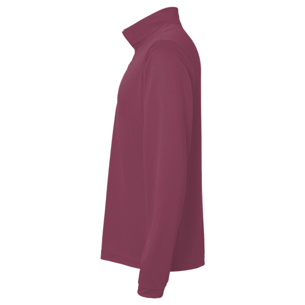 Team 365 Youth Zone Sonic Heather Performance Quarter-Zip Pullover, Sport Maroon Heather, Left Sleeve view