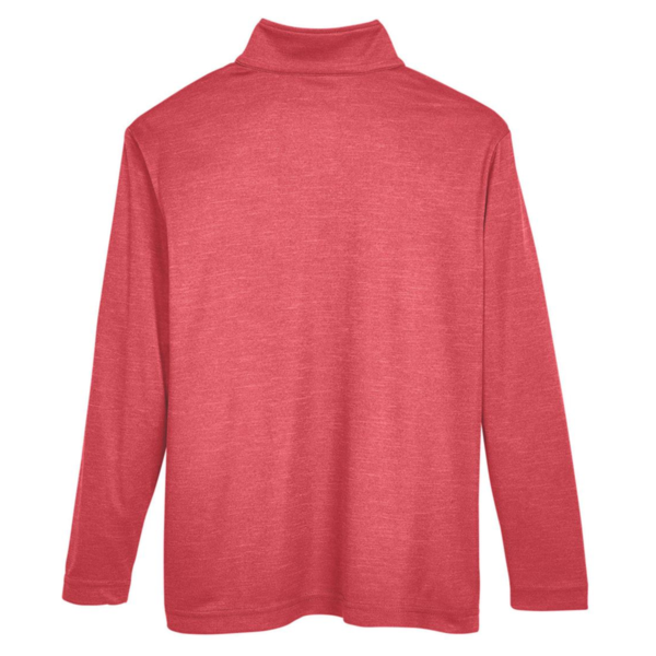 Team 365 Youth Zone Sonic Heather Performance Quarter-Zip Pullover, Sport Red Heather, Back view