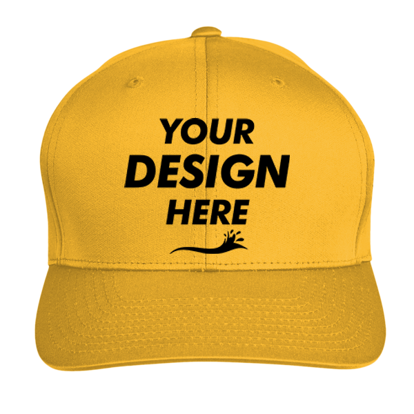 Team 365 Zone Performance Cap by Yupoong®, Sport Athletic Gold, Front view, Mockup