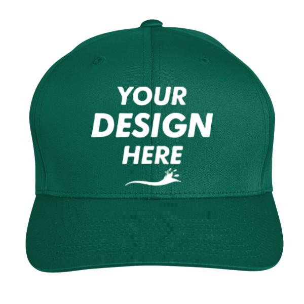 Team 365 Zone Performance Cap by Yupoong®, Sport Forest, Front view, Mockup