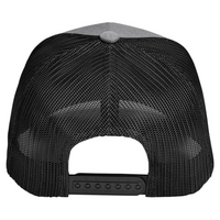 Team 365 Zone Sonic Heather Trucker Cap by Yupoong, Dark Grey Heather / Black, Back view