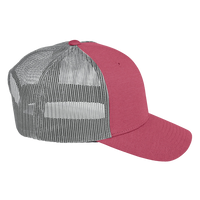 Team 365 Zone Sonic Heather Trucker Cap by Yupoong, Sport Maroon Heather / Sport Graphite, Right Side view