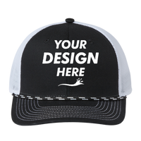 The Game Everyday Rope Trucker Cap, Black / White / White, Front view, Mockup