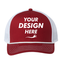 The Game Everyday Rope Trucker Cap, Cardinal / White / White, Front view, Mockup