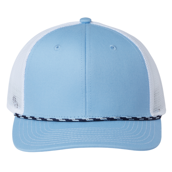 The Game Everyday Rope Trucker Cap, Columbia Blue / White / White, Front view