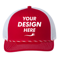 The Game Everyday Rope Trucker Cap, Red / White / White, Front view, Mockup