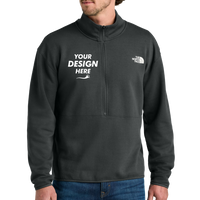 The North Face Double Knit 1/2 Zip Fleece, Asphalt Grey, Front view, Mockup
