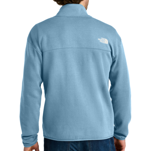 The North Face Double Knit 1/2 Zip Fleece, Steel Blue, Back view