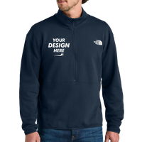 The North Face Double Knit 1/2 Zip Fleece, Summit Navy, Front view, Mockup