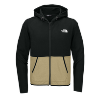 The North Face Double Knit Full Zip Hoodie, Khaki Stone / Tnf Black, Front view