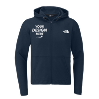 The North Face Double Knit Full Zip Hoodie, Summit Navy / Summit Navy, Front view, Mockup