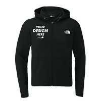 The North Face Double Knit Full Zip Hoodie, Tnf Black / Tnf Black, Front view, Mockup