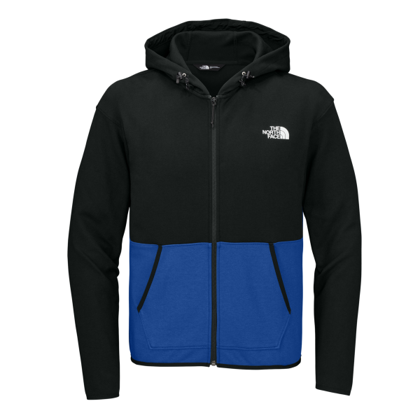 The North Face Double Knit Full Zip Hoodie, Tnf Blue / Tnf Black, Front view