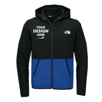 The North Face Double Knit Full Zip Hoodie, Tnf Blue / Tnf Black, Front view, Mockup
