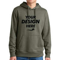 The North Face Sleeve Logo Pullover Hoodie, New Taupe Green Heather, Front view, Mockup