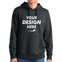 The North Face Sleeve Logo Pullover Hoodie, Tnf Black Heather, Front view, Mockup