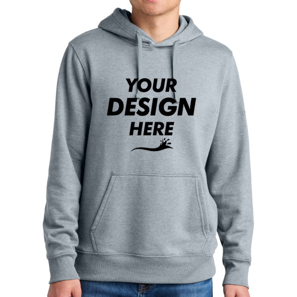 The North Face Sleeve Logo Pullover Hoodie, Tnf Light Grey Heather, Front view, Mockup